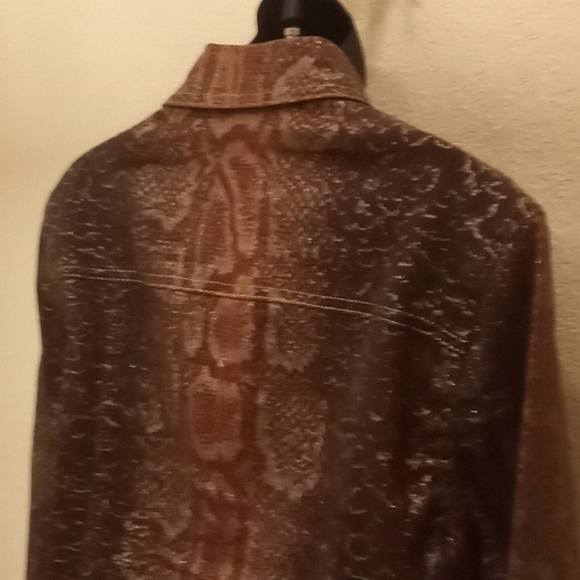 π HOST PICK!! V Cristina Twill Bronze Snake Print Bling πJacket - Picture 11 of 12